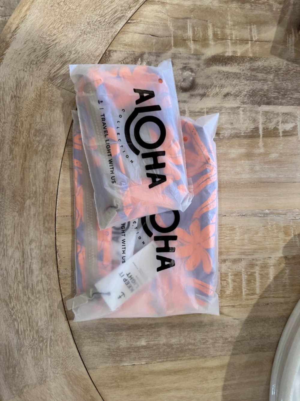 ALOHA Collection Small & Mini Pouch SET Laua'e Periwinkle & Peachy  BNWT - Picture 4 of 6